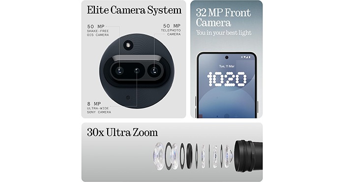 Nothing Phone (3a) 128 GB - mobile phone with 32 MP front camera, 30x ultra zoom, 50W fast charging and 6.77" FHD+ flexible AMOLED display - Black thumbnail 4