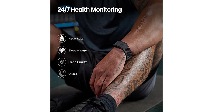 Amazfit Helio Strap Smart Band Fitness Tracker, 24/7 Activity and Sleep Tracker with Heart Rate, 10 Days Battery Life, 27 Sports Modes, Strength Training, HYROX, No Subscription Required for Android